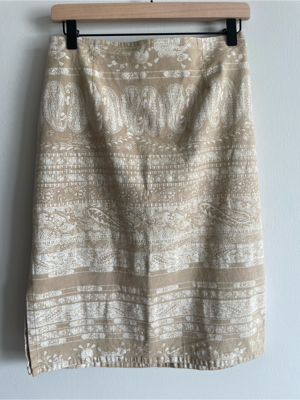 Bandana paisley cotton blend pencil skirt euro summer resort wear natural 8